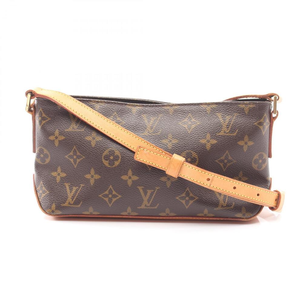 Louis Vuitton Trotteur Canvas Leather Monogram Shoulder Bag Brown